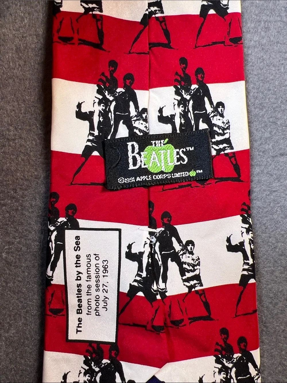 The Beatles Red, White & Black Striped Novelty Tie